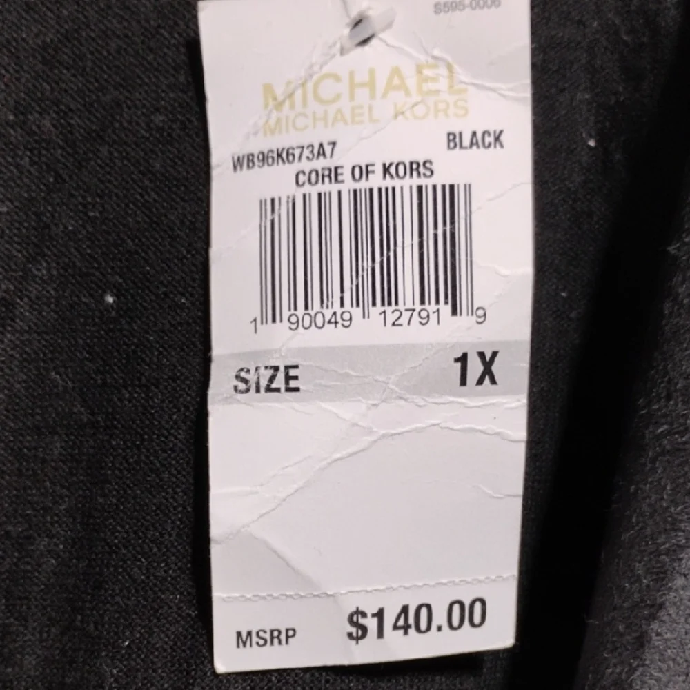 (BX10) SALE! New Michael Kors Black Faux Suede/Leather Women's Drapey Top